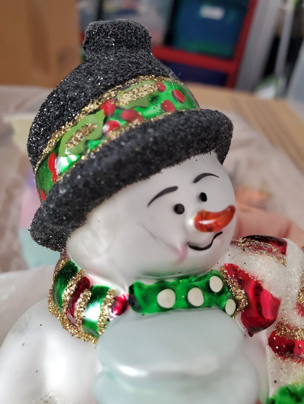 Christopher Radko Yankee Candle Colab Snowman Blown Glass Christmas Ornament - Picture 13 of 13